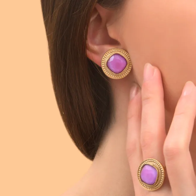 Louise adjustable ring - purple