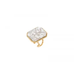 Louise adjustable ring - white