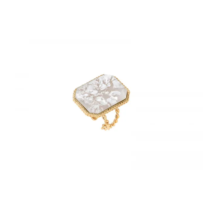 Louise adjustable ring - white