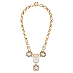 Louise cabochon necklace - white