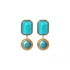 Louise clip-on drop earrings - turquoise