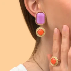 Louise clip-on earrings - red