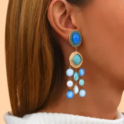 Louise clip-on earrings - turquoise