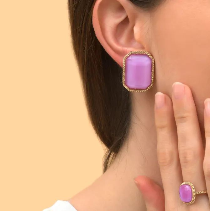 Louise clip-on earrings - violets