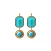 Louise dangle sleeper earrings - turquoise
