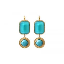 Louise dangle sleeper earrings - turquoise