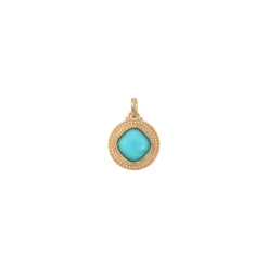 Louise faceted cabochon pendant necklace - blue