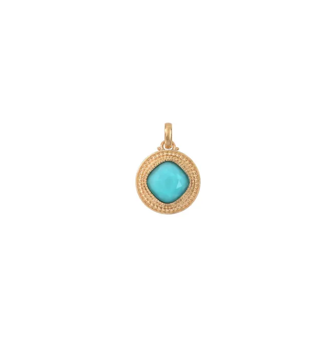 Louise faceted cabochon pendant necklace - blue