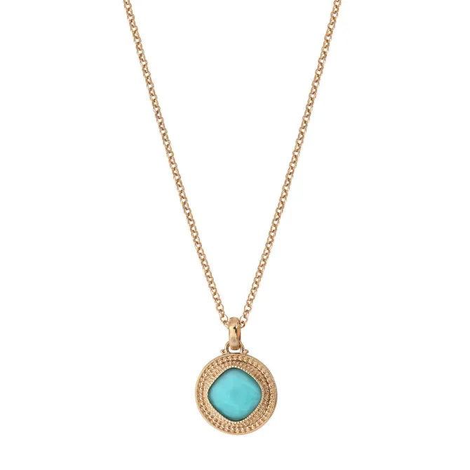 Louise faceted cabochon pendant necklace - blue