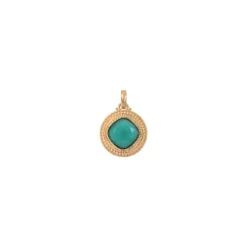 Louise faceted cabochon pendant necklace - turquoise