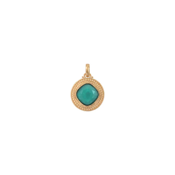 Louise faceted cabochon pendant necklace - turquoise