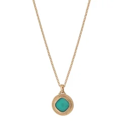 Louise faceted cabochon pendant necklace - turquoise