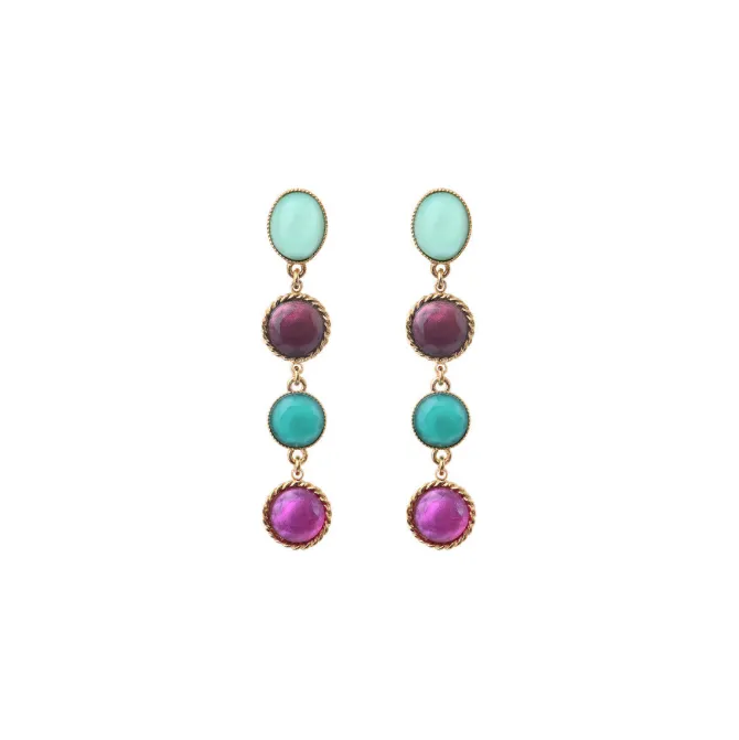 Louise long pierced stud earrings - blue