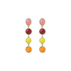 Louise long stud earrings for pierced ears - red