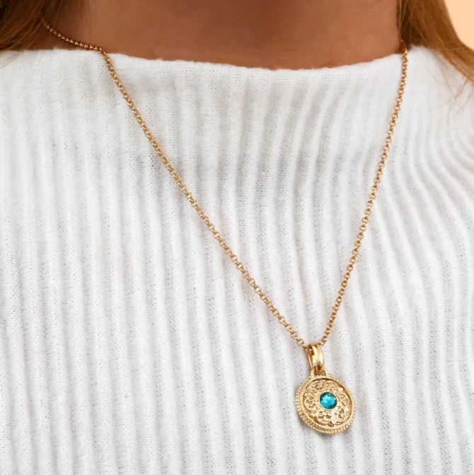 Louise mid-length necklace - turquoise