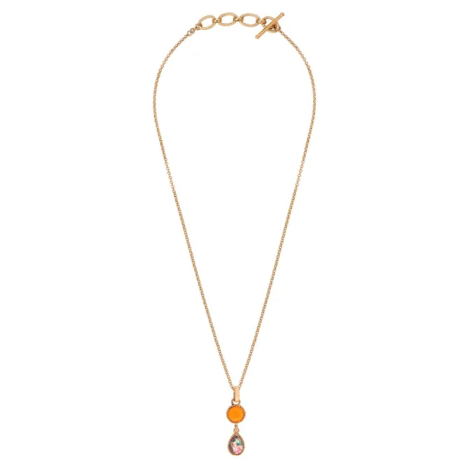Louise pendant necklace - orange