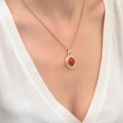 Louise pendant necklace - red
