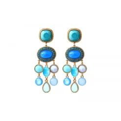 Louise pierced stud earrings - turquoise