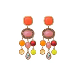 Louise pierced stud earrings - red