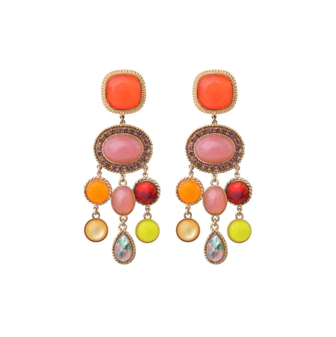Louise pierced stud earrings - red