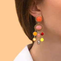 Louise pierced stud earrings - red
