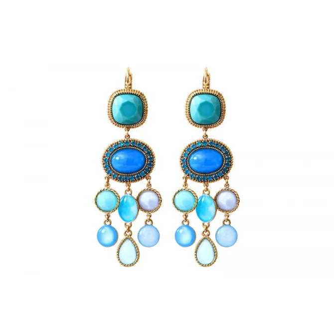 Louise sequin sleeper earrings - turquoise