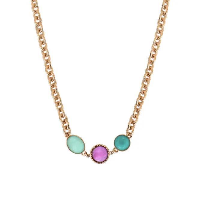 Louise short necklace - blue