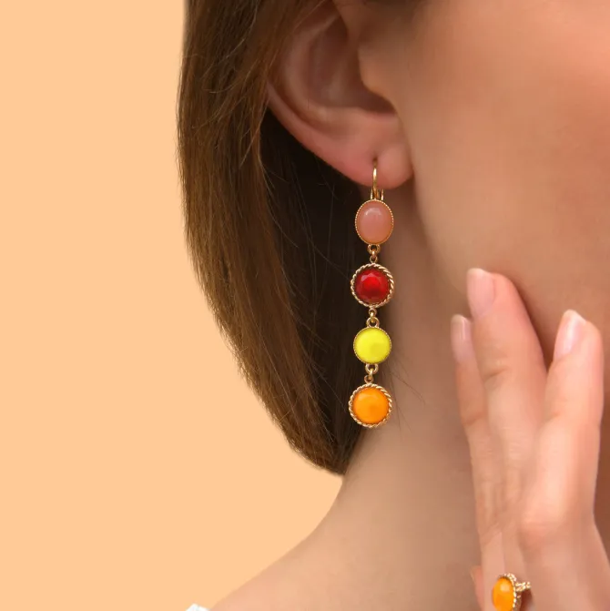 Louise sleeper earrings - red