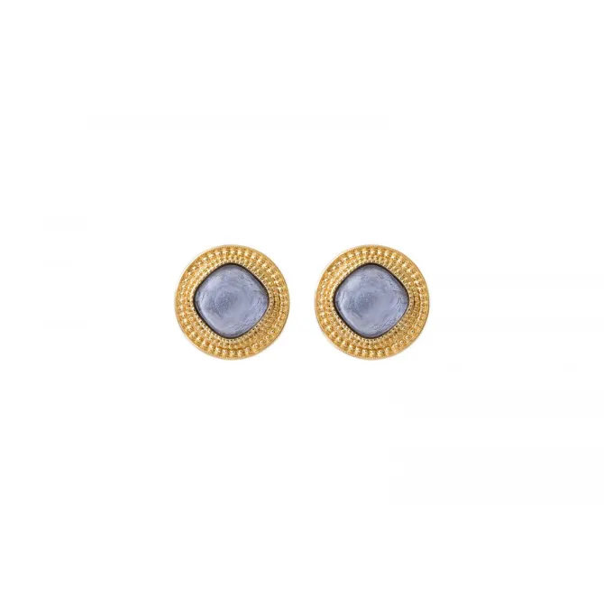 Louise thin clip-on earrings - white