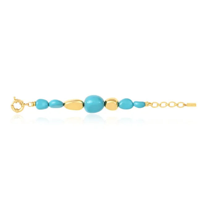 Loulou adjustable bracelet – turquoise and gold