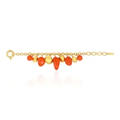 Loulou adjustable chain bracelet – orange and gold