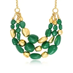 Loulou bib necklace – green and gold