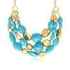 Loulou bib necklace – turquoise and gold