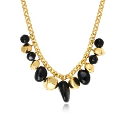 Loulou chain necklace – black and gold