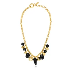 Loulou chain necklace – black and gold