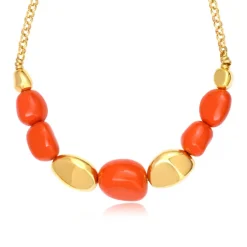 Loulou chain necklace – orange and gold