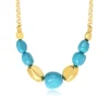 Loulou chain necklace – turquoise and gold