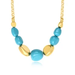 Loulou chain necklace – turquoise and gold