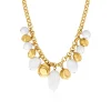 Loulou chunky chain necklace – gold and white