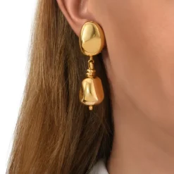 Loulou clip-on drop earrings - gold
