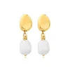 Loulou clip-on pendant earrings – white and gold
