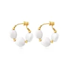 Loulou hoop earrings – gold and white