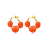 Loulou hoop earrings – orange and gold