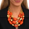 Loulou statement necklace – orange and gold