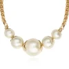 Lucy choker necklace in fine gold-plated metal and cotton beads - white