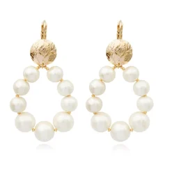 Lucy hoop sleeper earrings - white