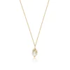 Lucy pendant necklace in fine gold-plated metal and cotton pearl - white