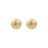 Lucy pierced stud earrings in fine gold-plated metal - white
