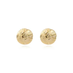 Lucy pierced stud earrings in fine gold-plated metal - white