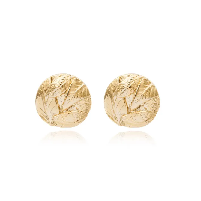 Lucy round clip-on earrings - white